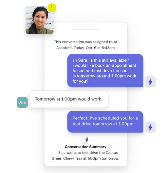 Use an AI to respond faster, so you can sell more cars